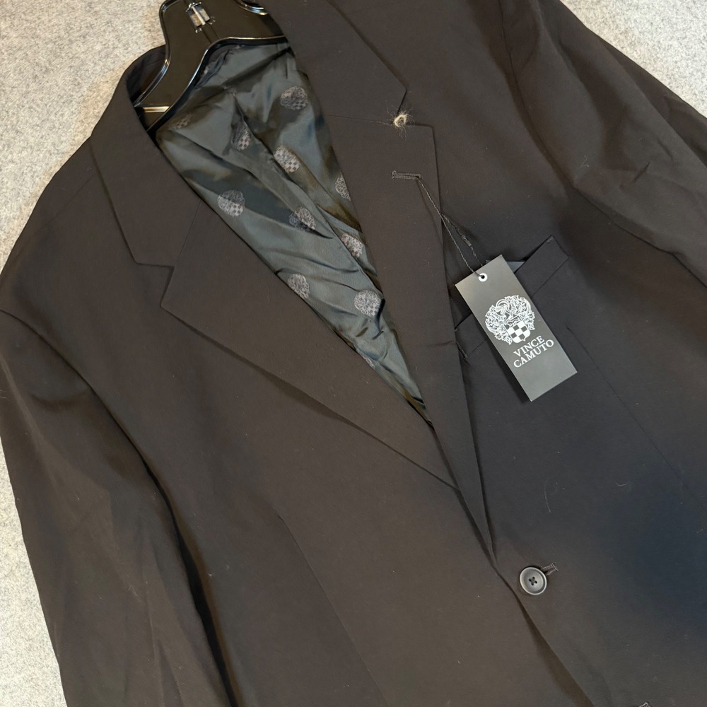 Vince Camuto Burge Slim Fit Stretch Blazer Black Mens 46R VF2201 Sport Coat